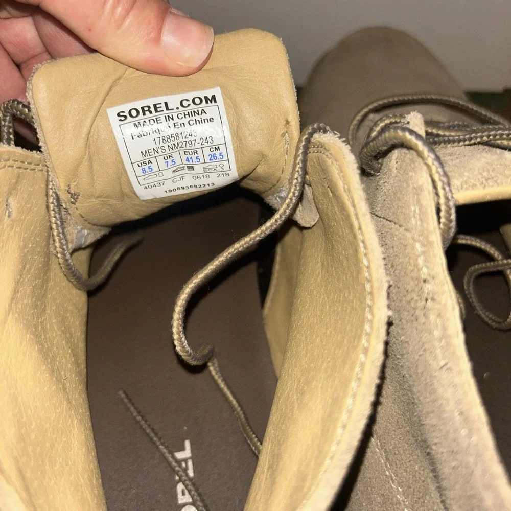 Sorel Madson II Chukka Waterproof Suede Boots Mens 8.5 Beige Tan